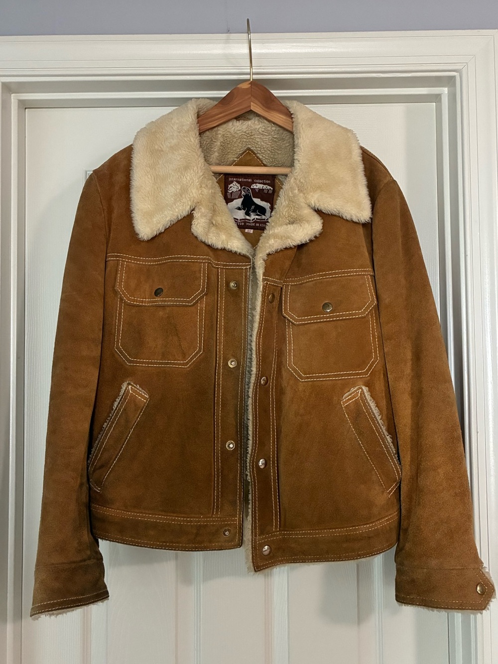 International Collection Men's Suede Bomber Jacket